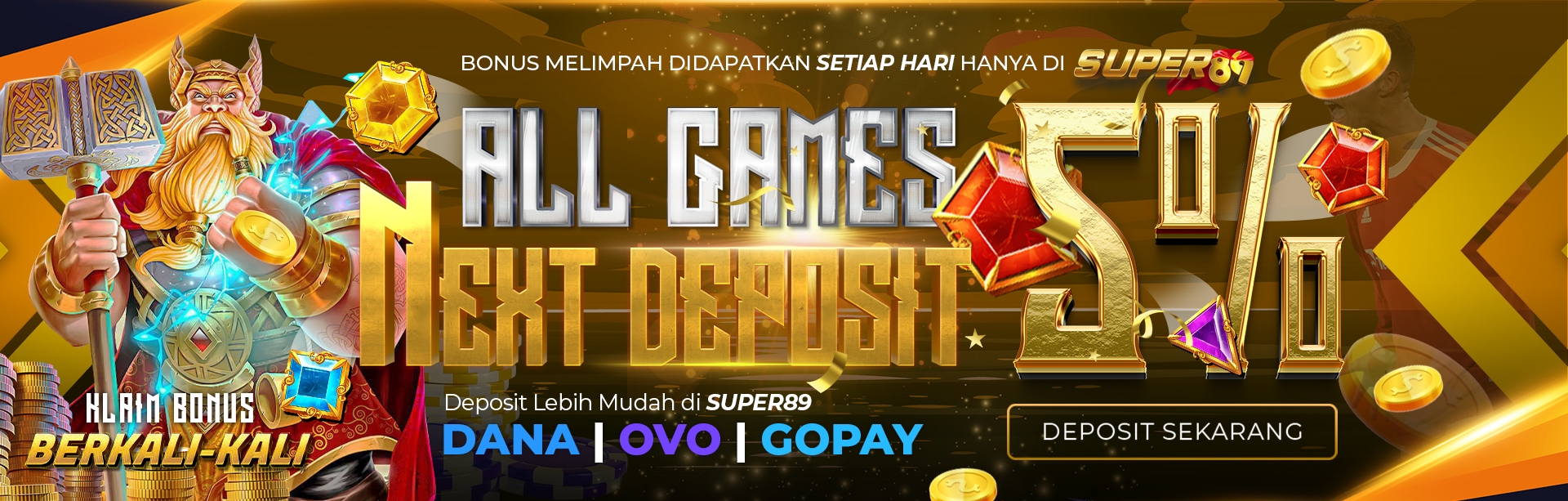 BONUS NEXT DEPOSIT 5% ALL GAMES (BONUS HARIAN) BISA KLAIM BERKALI - KALI
